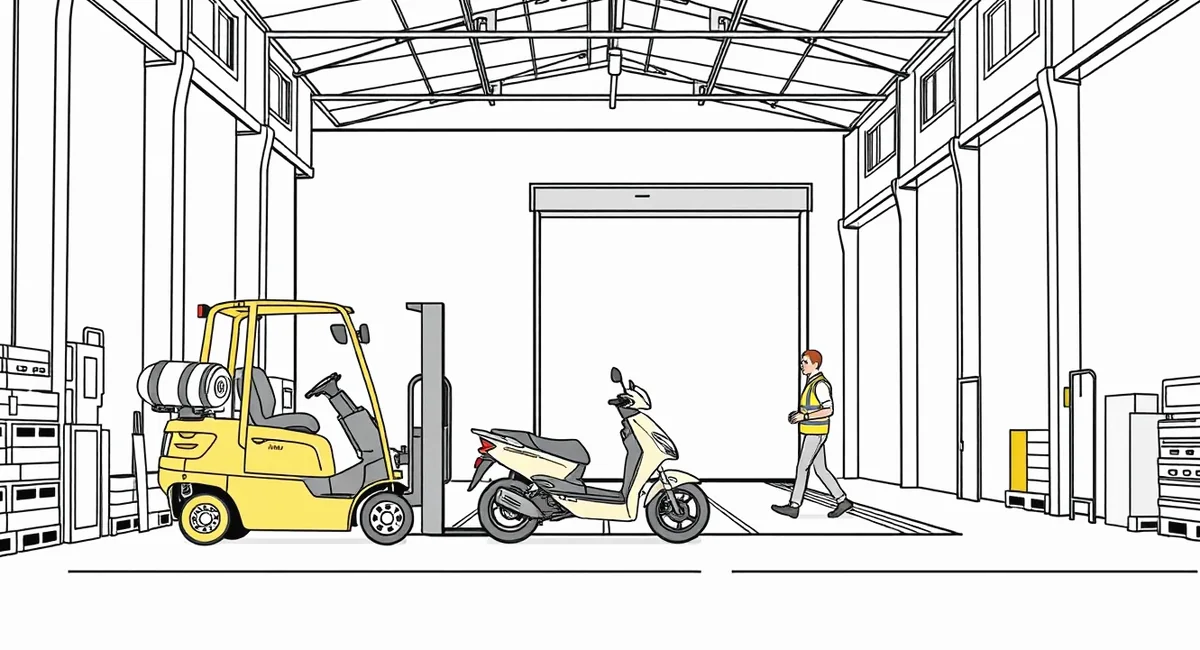 Nákladný automobil s prívesom stojaci na odpočívadle pri logistickom centre