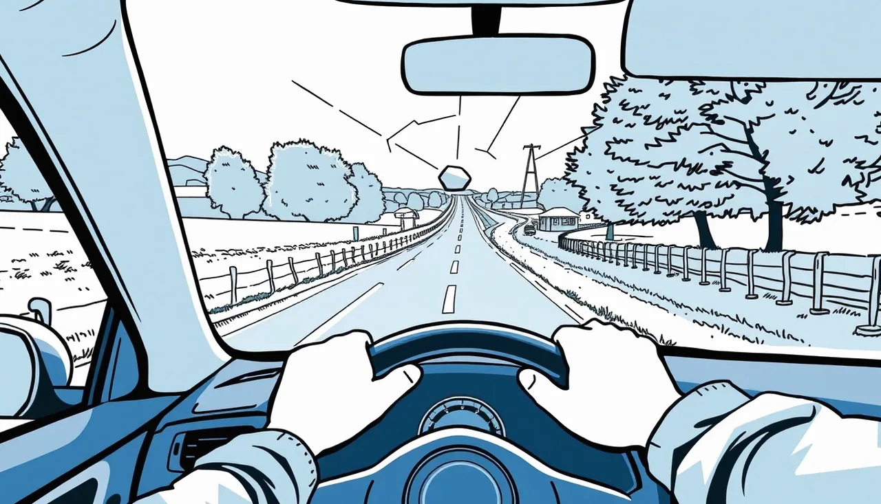 Detail praskliny na čelnom skle automobilu spôsobenej nárazom kamienka