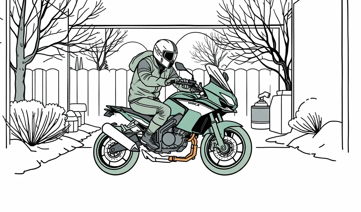 Mladý motorkár kontroluje technický preukaz a dokumenty pri kúpe ojazdenej motorky