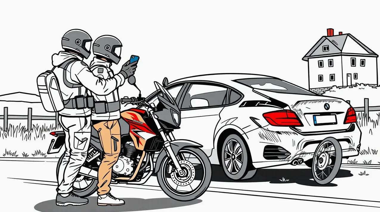 Motocyklista na jarnej ceste počas nečakane slnečného marcového dňa