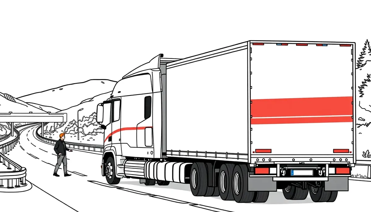 Nákladné vozidlo Iveco Eurocargo na diaľničnom odpočívadle pred vykládkou