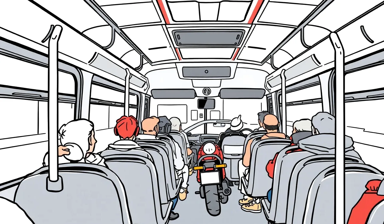 Prímestský autobus na regionálnej linke prechádzajúci cez obec