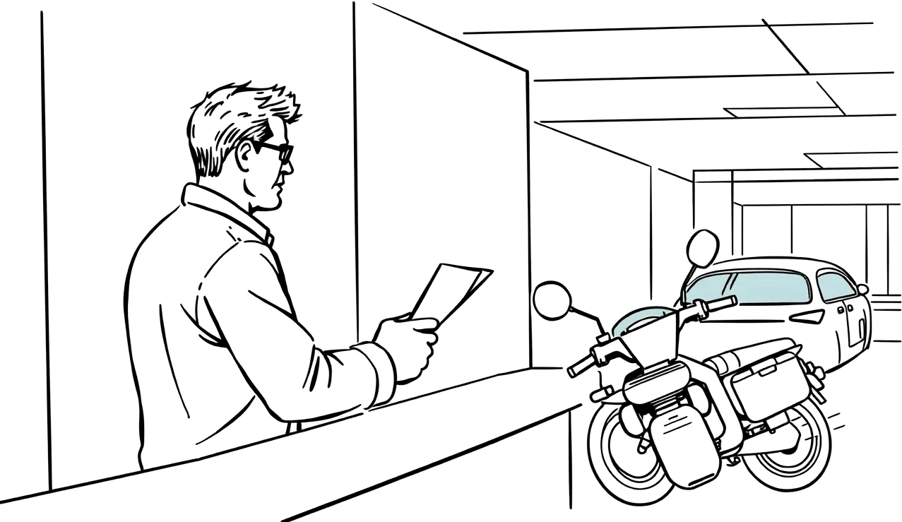 Kľúče od staršieho auta položené na technickom preukaze vozidla