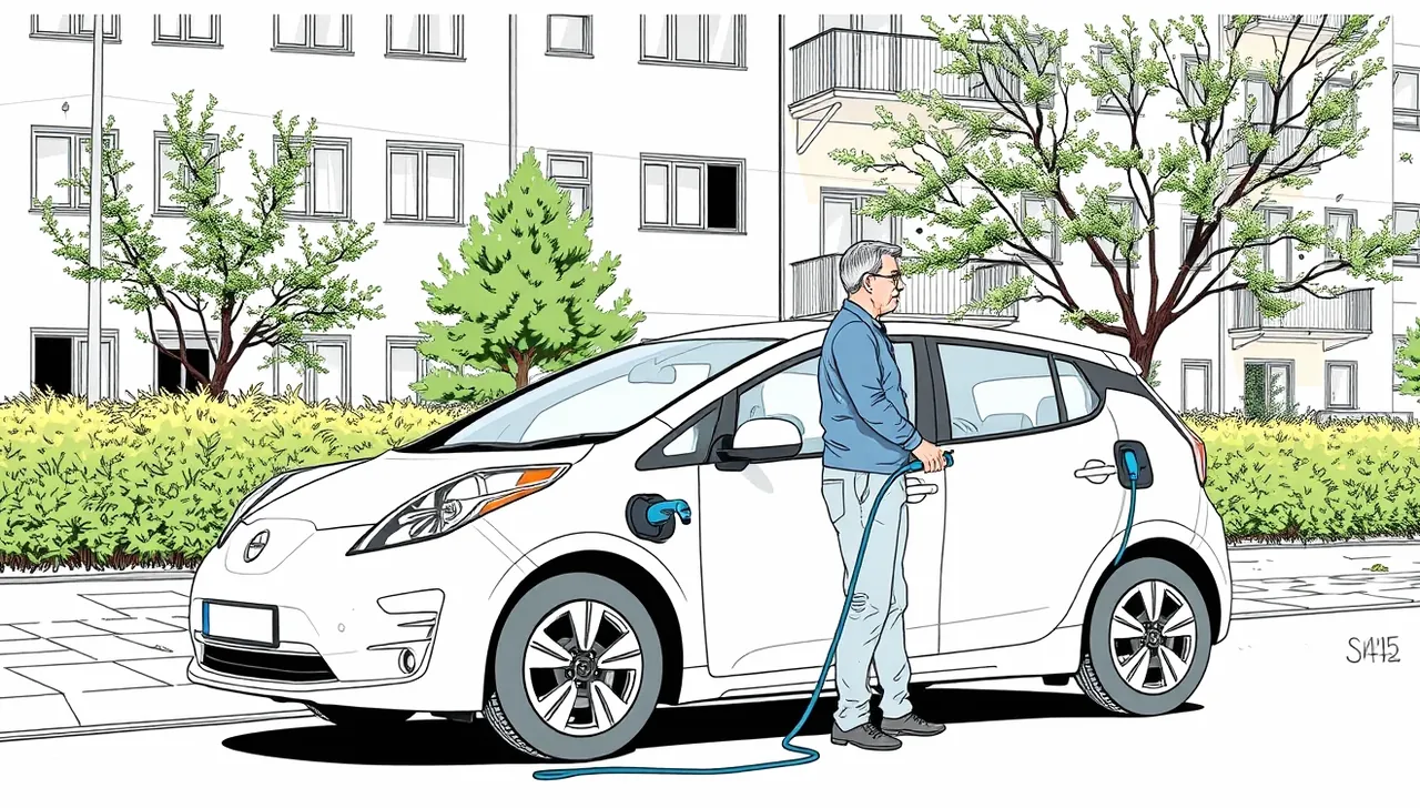 Žlté odťahové vozidlo nakladá nepojazdný elektromobil na plošinu