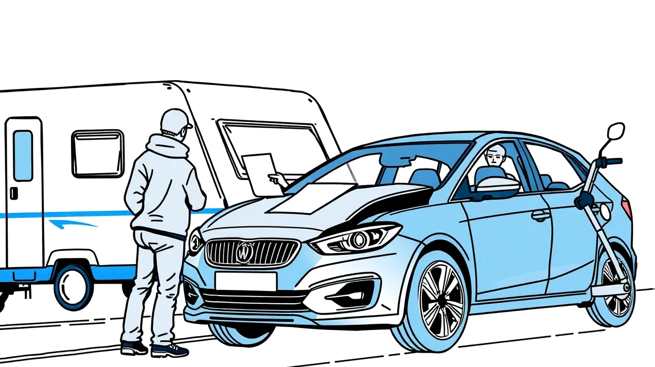 Obytný automobil zaparkovaný na trávnatej ploche v kempe
