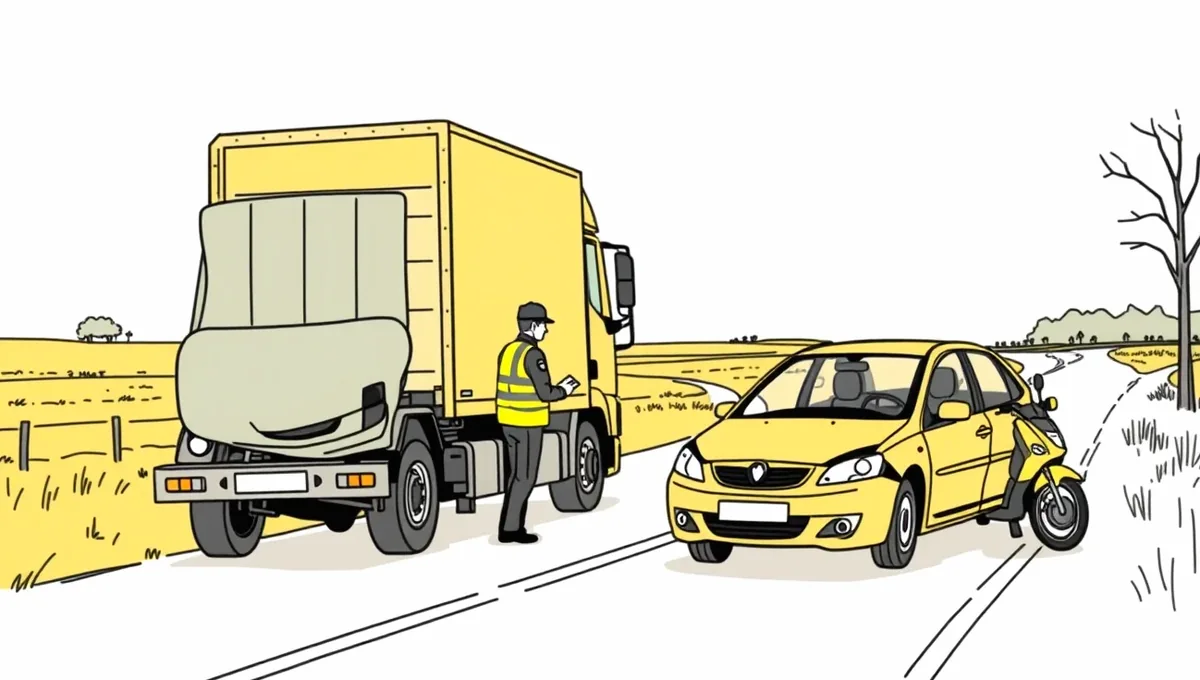Ťažká odťahová technika vyťahuje havarovaný nákladný automobil z priekopy
