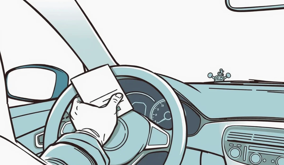 Detail technického preukazu vozidla položeného na stole vedľa klávesnice