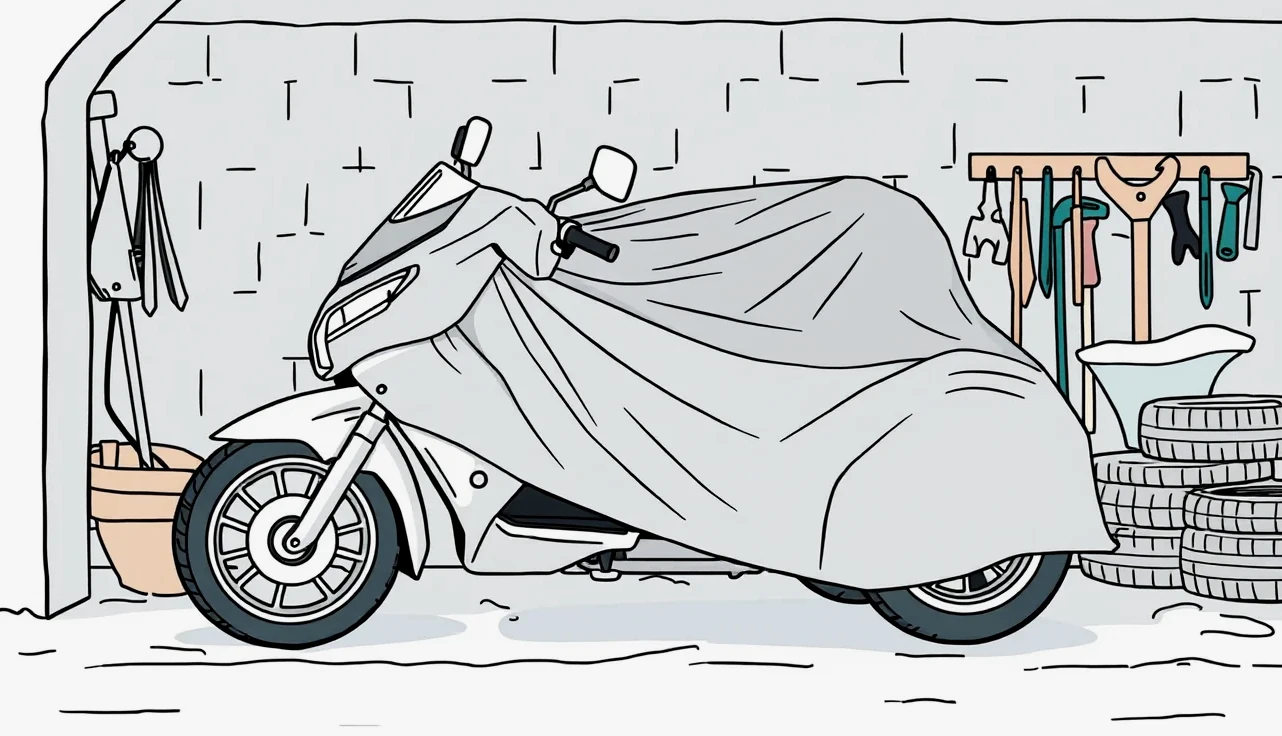 Pohľad na riadidlá trojkolesového motocykla a kontrolu technického osvedčenia